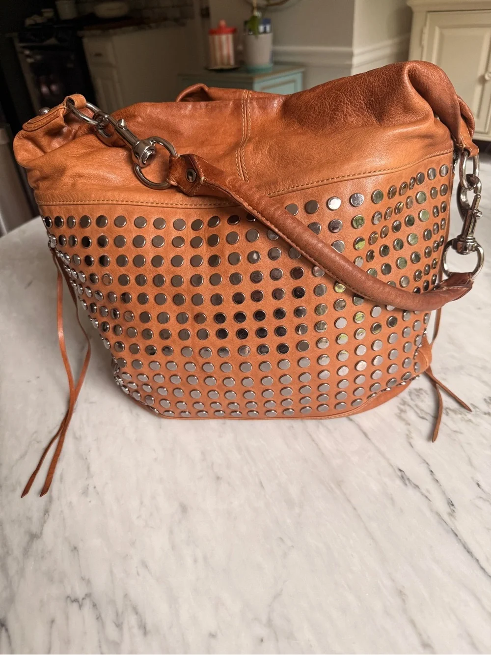 Rebecca Minkoff True Love Studded Leather Hobo Bag - Tan